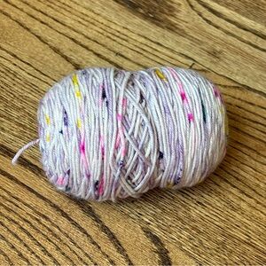 100g Yarn Wool Blend DK Purple Speckle Gold Pink NWOT Knitting Crochet Create